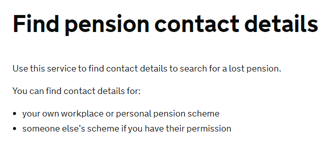 Pensions Tracing Service